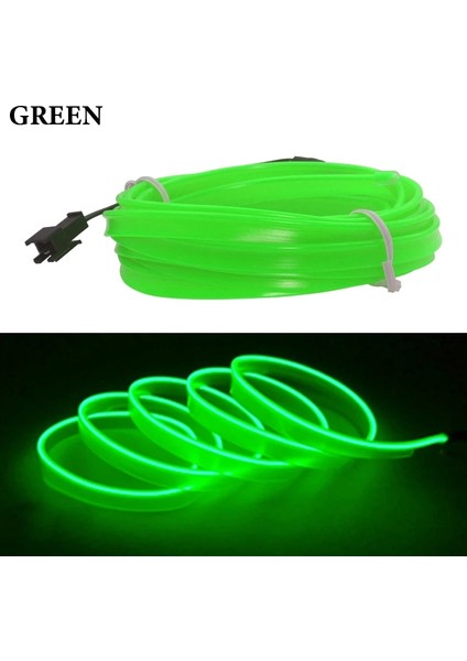 1m-Sigara Sürücü Tarzı Yeşil Esnek Araç Iç Aydınlatma LED Şerit Garland Tel Halat Tüp Hattı Sigara Sürücüsü ile Neon Işık Denetleyicisi (Yurt Dışından)