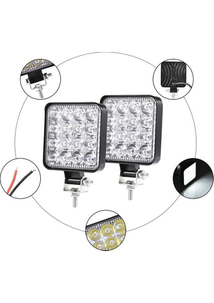 1 Adet D Tarzı 48W 6000K Sürüş Sis Lambaları Araba Çalışma Işıkları Carmotorcyclesuvtruckforkliftboat Için Süper Parlak LED Spot (Yurt Dışından) fırsatları