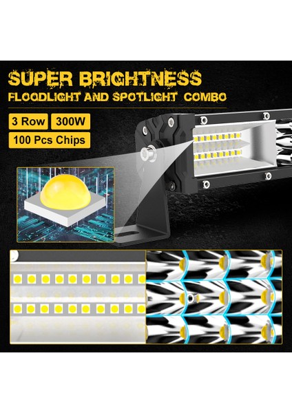 1 Kablo Demeti Stilini Açar Naoevo Tri-Rows 12D Barra LED 4x4 Offroad 90W 210W 300W Sis Lambası Araba Suv 4WD Traktör Için LED Işık Çubuğu Çalışma Lambası 7'' 13'' 20'' (Yurt Dışından) modelleri