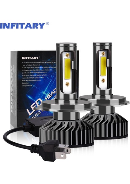 H11 Stili Dahili Güç Infitary H7 LED H1 H H4 LED Araba Far 72W Lm Oto Far Ampul Sis Farları Beyaz 6500K 12V Lamba (Yurt Dışından)