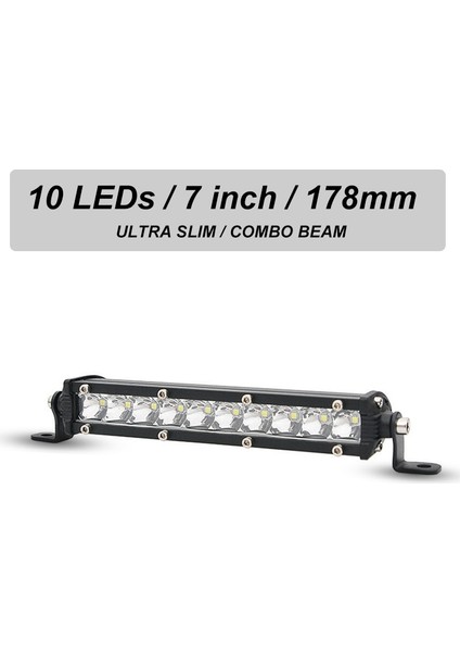 1 ADET-10LED-178MM Tarzı Nlpearl Ultra Slim 7- LED Work Light 12V 24V Light Barwork Light Combo LED Bar Offroad For Trucks 4x4 Uaz Off Road Atv (Yurt Dışından)