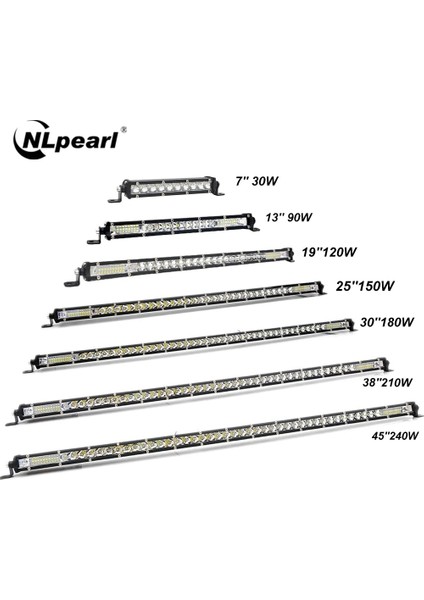 1 ADET-10LED-178MM Tarzı Nlpearl Ultra Slim 7- LED Work Light 12V 24V Light Barwork Light Combo LED Bar Offroad For Trucks 4x4 Uaz Off Road Atv (Yurt Dışından) fiyatları
