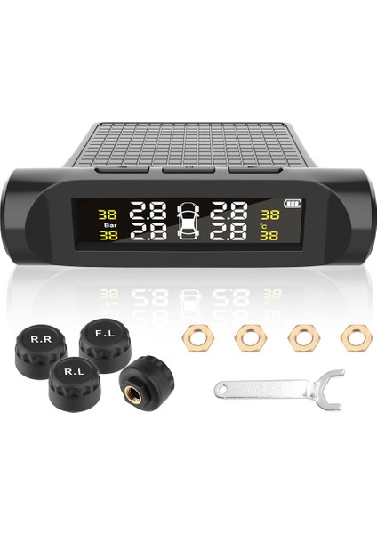 Basınç Monitörü Stili Araba Tpms Sensörü Lastik Basıncı Göstergesi Izleme Sistemi Otomatik Tekerlek Lastik Basıncı Güvenlik Alarm Sistemi Pil Dijital LCD Ekran (Yurt Dışından)
