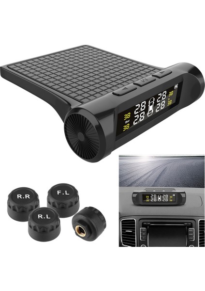 Basınç Monitörü Stili Araba Tpms Sensörü Lastik Basıncı Göstergesi Izleme Sistemi Otomatik Tekerlek Lastik Basıncı Güvenlik Alarm Sistemi Pil Dijital LCD Ekran (Yurt Dışından)