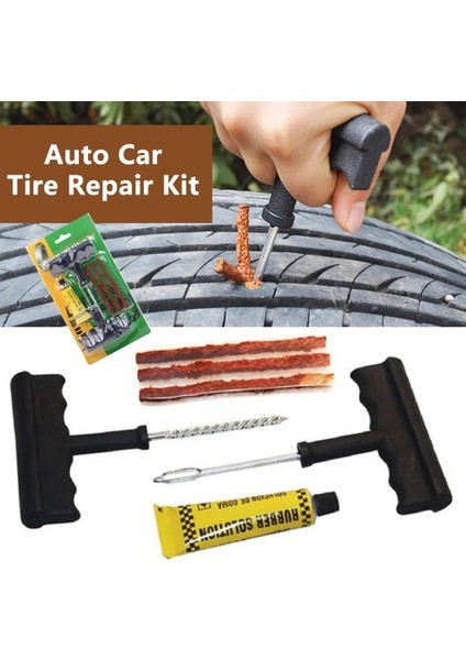 Beyaz Stil Araba Lastiği Onarım Araçları Tubeless Lastik Araba Patlak Onarım Fişi Kiti Iğne Yama Düzeltme Aracı Çimento Faydalı Setler Oto Lastik Tamiri (Yurt Dışından) modelleri