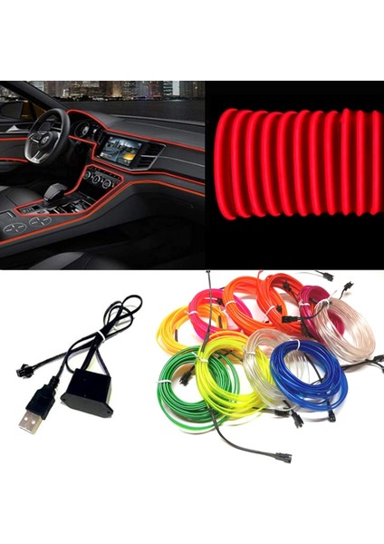 1 Metre Stili Mavi Neon El Tel Dize Şerit Halat Tüp Işık Araba Dıy Projesi Için Esnek Ortam Işıkları Oto Dekoratif Aksesuarlar (Yurt Dışından)