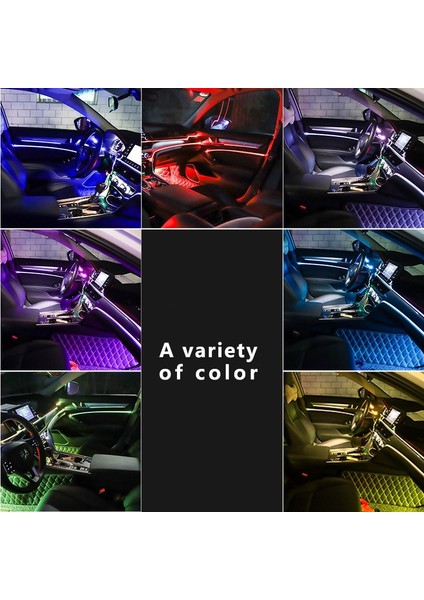 3m Tarzı Mor Otomobil Atmosfer Lambası Araba Iç Aydınlatma LED Şerit Dekorasyon Çelenk Tel Halat Tüp Hattı Esnek Neon Işık USB Sürücü (Yurt Dışından) modelleri