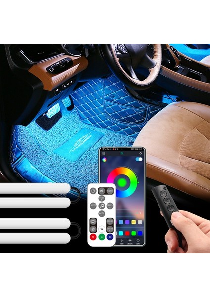 Çakmak 48 LED Uzaktan Uygulama Kontrollü Işık Şeridi Dıy Modu ve Müzik Senkronizasyonu, USB Araç Şarj Cihazı ile Dash Aydınlatma Altında DC12V Iç Işıklar (Yurt Dışından) fiyatları