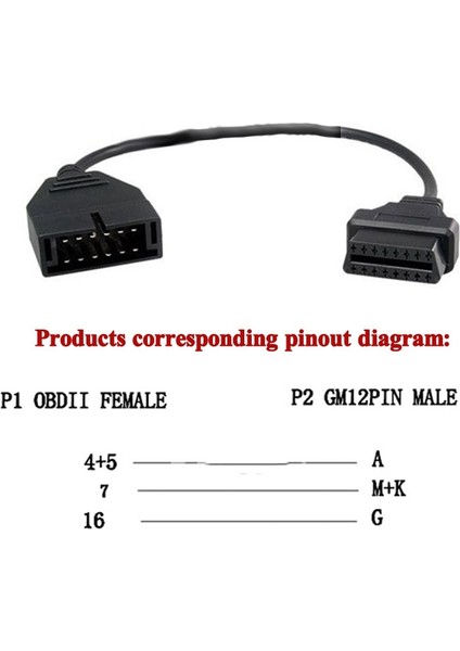 60CM Obd Kablo Stili 60 cm Obd2 Uzatma Daewoo Obd2 Obdıı Erkek Kadın Araba Teşhis Aracı Adaptörü Obd2 Adaptörü Uzatma Kablosu (Yurt Dışından)