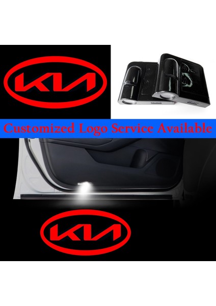 Mavi 2x Bluewhitered Yeni Kia Logosu Kıa Optıma Forte Rıo K5 Stinger Için Kablosuz Araba Kapı LED Işıkları (Yurt Dışından) fiyatları