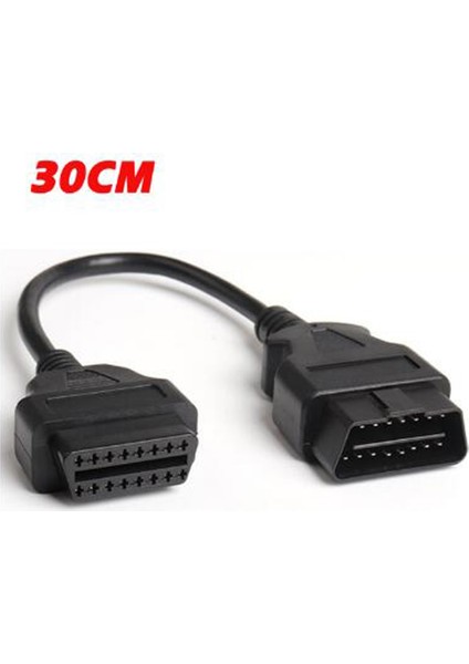 30CM Tarzı Uzun cm Araba Obd2 Uzatma Kablosu Obdıı Obd 2 Eobd Kadın Araba Teşhis Aracı Için Erkek Konektörü Uzatın (Yurt Dışından)