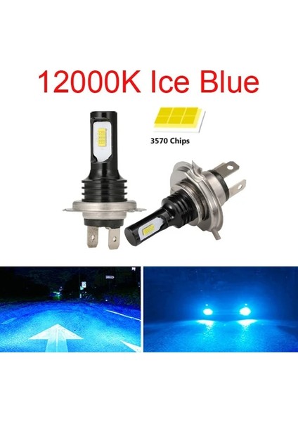 H3 Stili 12000K Mavi 2 Adet H7 H4 H11 H8 H1 H16 LED Araba Far Ampul Işın 24V 12V 80W Yüksek Güçlü Araba Sis Lambası 3000K 6000K Otomatik Far Lm (Yurt Dışından)