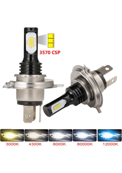 H3 Stili 12000K Mavi 2 Adet H7 H4 H11 H8 H1 H16 LED Araba Far Ampul Işın 24V 12V 80W Yüksek Güçlü Araba Sis Lambası 3000K 6000K Otomatik Far Lm (Yurt Dışından)