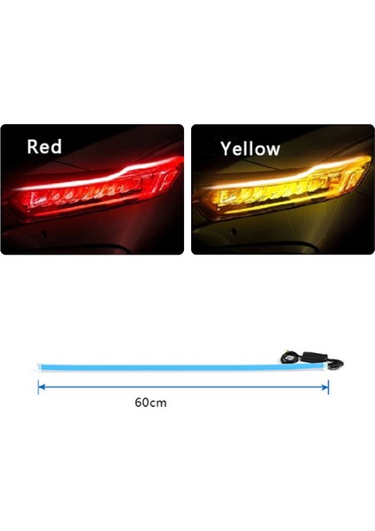 45CM Tarzı Kırmızı Sarı W Gündüz Koşu Şerit LED Dönüş Sinyali Evrensel Yumuşak Tüp Far Şeridi LED Dönüş Sinyali Işık Araba Aksesuarları (Yurt Dışından) fiyatları