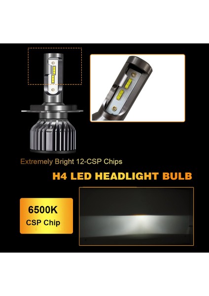 Süper Parlak Csp Stili 6500K Yhkoms Canbus Araba Işıkları H7 H11 LED Lamba Araba Far Ampülleri H4 H1 H8 H Hb3 Hb4 Turbo LED Ampuller 12V Oto LED Işık (Yurt Dışından)