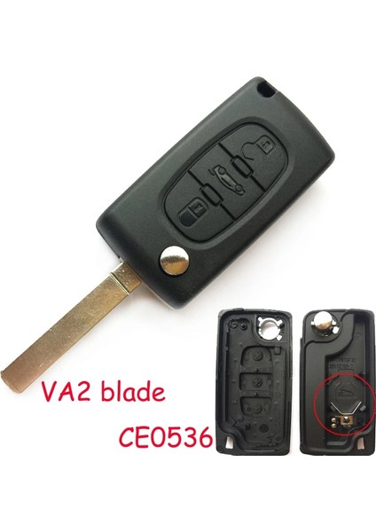CE0536 Va2 Bıçak 3 Düğme Flip Katlanır Anahtar Kabuğu Peugeot Partneri Için VA2HU83 Blade Uzaktan Anahtar Kutu Fob CECE0523 (Yurt Dışından)