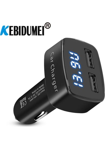No.2 Tarzı 3.1A Çift USB Araç Şarj Cihazı 5V Evrensel Voltaj Sıcaklıkcurrent Meter Tester Adaptörü Dijital LED Ekran Huawei Için (Yurt Dışından)