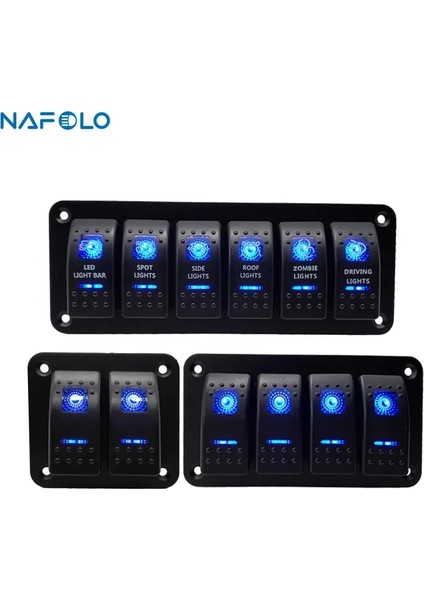 6 Çete Mavi LED Stili Gang Çift LED Deniz Tekne Rocker Anahtarı Paneli Kamyon Tekne Araba Anahtarı Paneli Çakmak Soket Devre Kesici Için (Yurt Dışından)