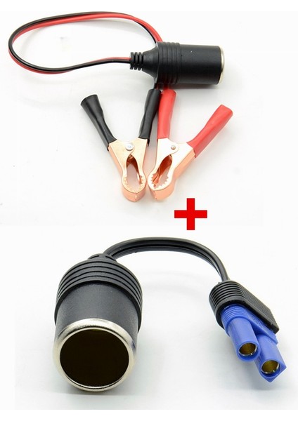Iki Tarz Araç Akü Terminali Klipsli Çakmak Kelepçesi Güç Soketi Adaptörü Fiş Tekne 12V Otomatik USB Şarj Cihazı (Yurt Dışından)