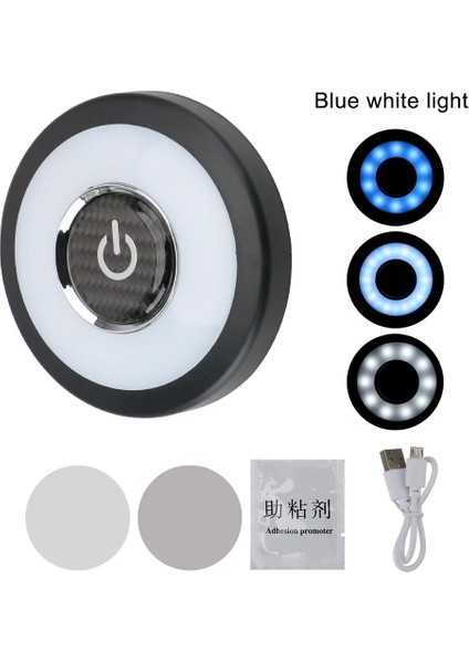 Mavi ve Beyaz Leepee Dome Araç Kapalı Tavan Lambası LED Araba Iç Okuma Işığı USB Şarj Oto Çatı Mıknatıs Lambası Araba-Styling Evrensel (Yurt Dışından)