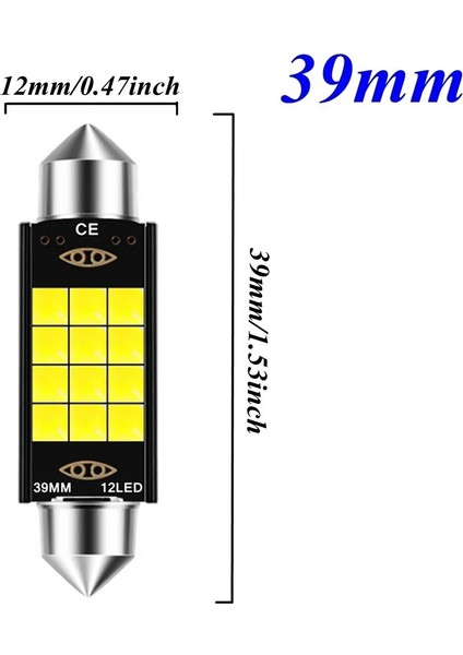 39MM Beyaz Yeni Festoon LED Ampul C5W C10W C3W Süper Parlak Araba Kubbe Işık Canbus Oto Iç Okuma Lambaları Beyaz 12V (Yurt Dışından)