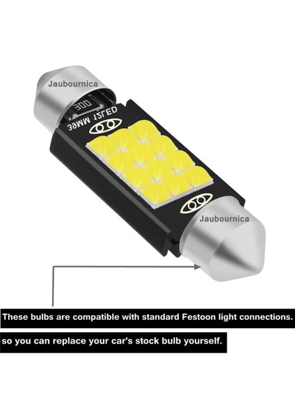 39MM Beyaz Yeni Festoon LED Ampul C5W C10W C3W Süper Parlak Araba Kubbe Işık Canbus Oto Iç Okuma Lambaları Beyaz 12V (Yurt Dışından) modelleri