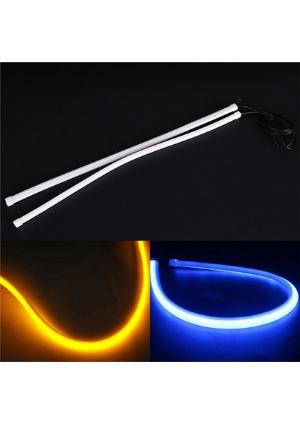 Mavi 30CM Drl Akan LED Şerit Araba Koşu Lambası Angel Eyes LED Tüp Şerit Gündüz Farları Esnek LED (Yurt Dışından)