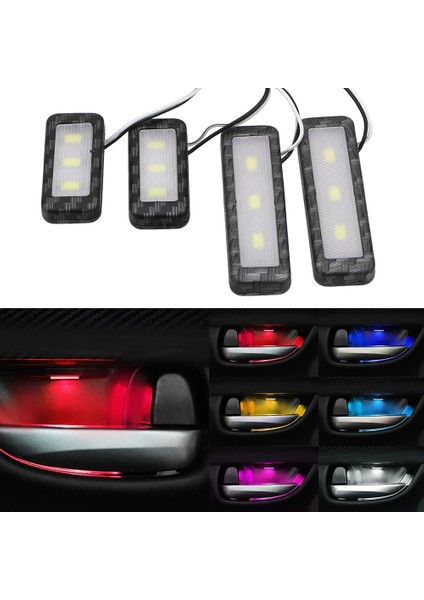 Beyaz 4 Adet Kol Dayama Iç Kapı Kolu Aydınlatma Araba Styling LED Araba Iç Kase Işık Evrensel Oto Atmosfer Lambası Dekoratif Işıklar (Yurt Dışından) modelleri