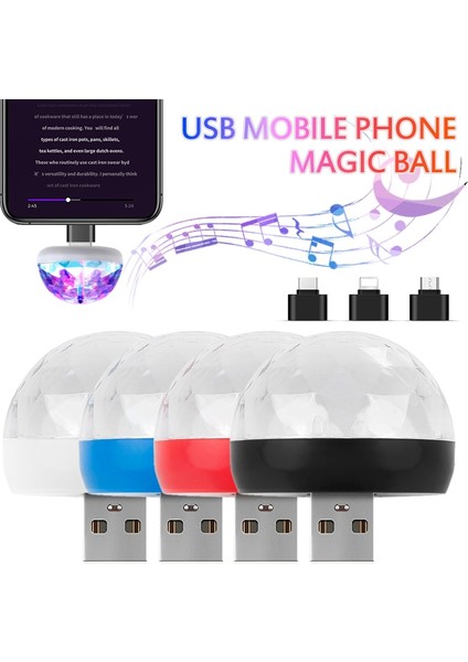 No.2 Boyutu Rgb Disko Topu Parti Işıkları Dj Disko Işık LED Projektör Flaş Lambası Doğum Günü Partisi Araba Kulübü Bar Karaoke Noel Sesi Aktif (Yurt Dışından)