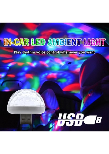 No.2 Boyutu Rgb Disko Topu Parti Işıkları Dj Disko Işık LED Projektör Flaş Lambası Doğum Günü Partisi Araba Kulübü Bar Karaoke Noel Sesi Aktif (Yurt Dışından)
