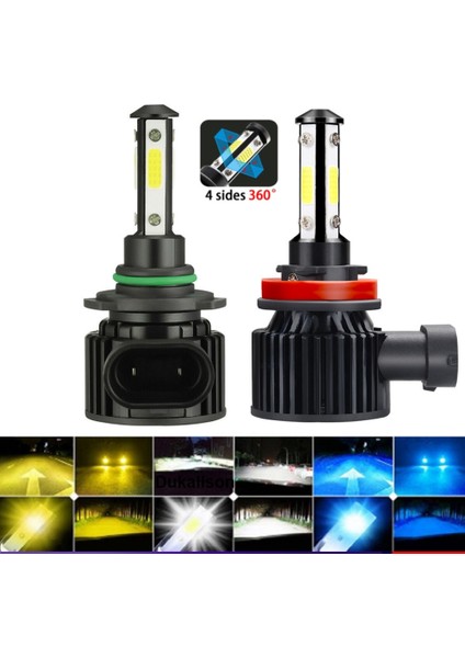H8 Stili Fansız 6000K Des Süper Parlak Araba Far Ampülleri H7 LED H9 Hb Hb H11 H8 LED Far 80W Lm 6500K 12V 8000K Lamba (Yurt Dışından)