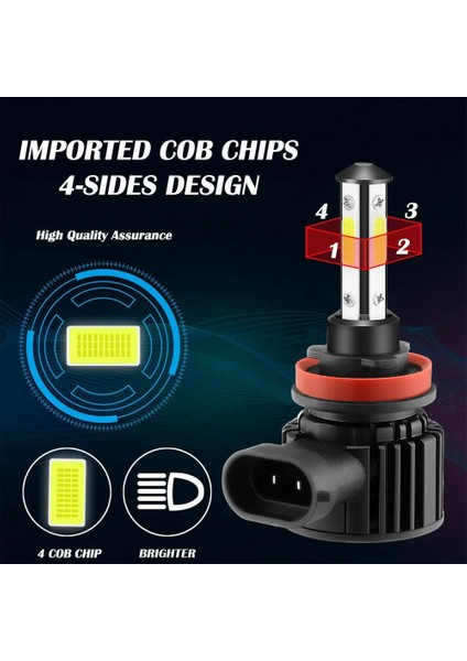 H8 Stili Fansız 6000K Des Süper Parlak Araba Far Ampülleri H7 LED H9 Hb Hb H11 H8 LED Far 80W Lm 6500K 12V 8000K Lamba (Yurt Dışından)