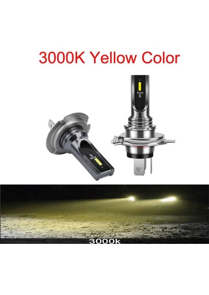 H7 Stili 3000K Altın 2 Adet Yeni 4300K ​​k 80W Lm Araba LED Far H1 H4 H7 H8 H9 H Hb Hb4 Uzun Far Oto Işıkları Ampul Oto Turbo (Yurt Dışından)