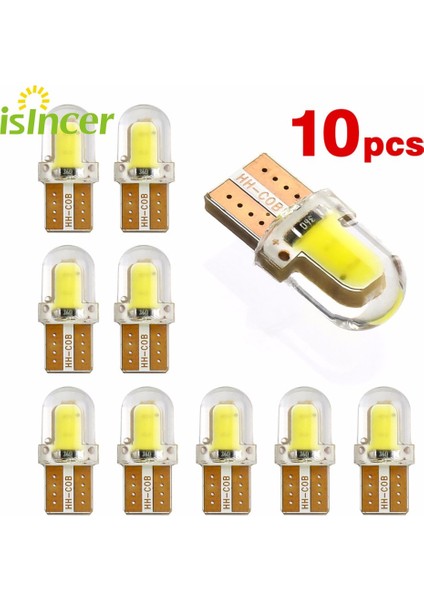 Yeşil LED W5W T W5W Cob 8smd LED Park Ampul Otomatik Kama Gümrükleme Lambası Canbus Silika Parlak Beyaz Lisans Ampuller (Yurt Dışından) fiyatları