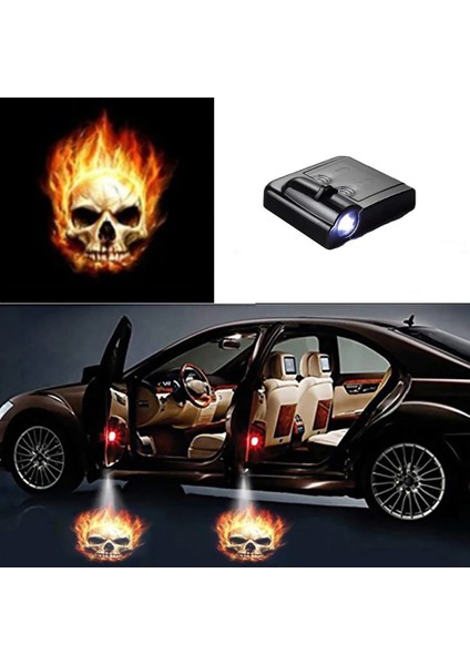 No.2 Boyutu Evrensel Kablosuz LED Kapı Karşılama Işığı Gölge Işığı Lazer Amblem Lambaları Kiti Tüm Modeller Için Arabalar Kapı Karşılama Gölge Işığı (Yurt Dışından)
