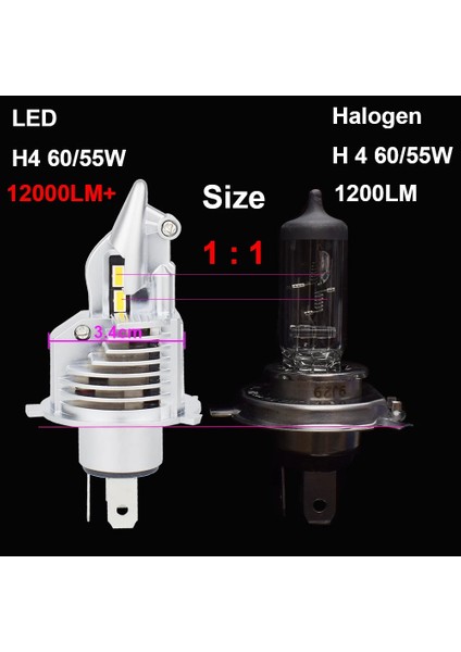 1 Adet Sarı 3000K Jaln7 H LED Far Ampul Hs1 Hb2 Dc 12V 24V Fighter H4 Araba Motosiklet Için LED Ampul Far K 3000K (Yurt Dışından)