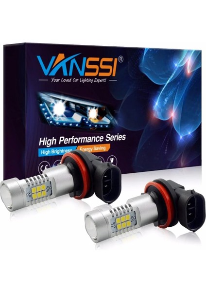 NO.5202 Boyutu Vanssı H8 H11 LED H Hb Hb PSX24W H16 LED Sis Ampulleri Lamlm 6000K Beyaz Dc (Yurt Dışından)