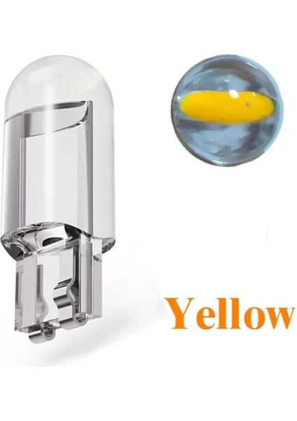 5 Adet Tarzı Sarı Işık 2 Adet W5W T10 LED Lamba Araba Ampul Epoksi Reçine Cob 12 V 6000 K 7 Renk Kama Plaka Lambası Kubbe Göstergesi Okuma Işığı Beyaz (Yurt Dışından)
