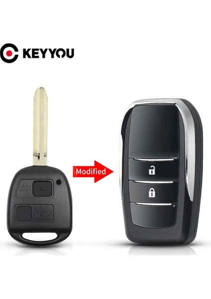 Modifiye Edilmiş 3b TOY47 Stili Toyota Camry Rav4 Corolla Prado Yarıs Dropship Için Keyyou 2 Düğme Uzaktan Anahtarlık Durumda (Yurt Dışından)