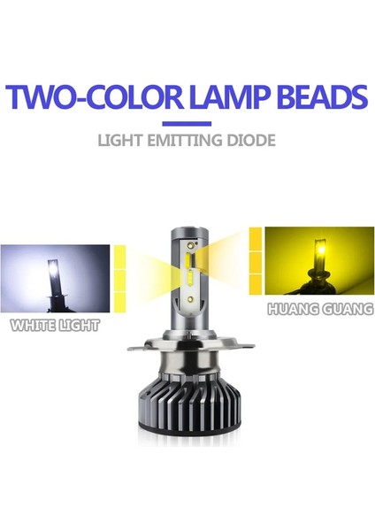 H11 Stili 3000K6000K Çift Renk LED Süper Lampada H7 Ampul Hk 3000K 6500K Araba Far H11 H8 H9 Mini Açık Sarı Beyaz Çift Iki Renkli (Yurt Dışından) modelleri