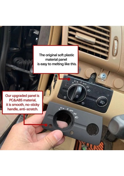 Bej Model A Stili Mercedes Benz W211 E Class Için Lhd Araba Dashboard Far Anahtarı Kapak Paneli Trim (Yurt Dışından)