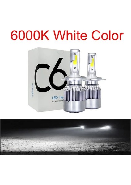 H1 Stili 6000K Soğuk Beyaz 2x H7 LED H11 H4 Hilo H1 H3 H8 Hb1 Hb3 Hb4 Hb5 Hır2 H13 H Araba Far Ampülük 6000K 8000K Cob Araba Işıkları (Yurt Dışından)