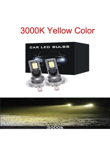 H3 Stili 3000K Altın 2 Adet LED H7 Far Ampul Cob Mini Araba Işık Lmbulb 80W H9 H11 H16 Hb3 Hb4 Kesme Hattı 12V 24V Araba Styling (Yurt Dışından)