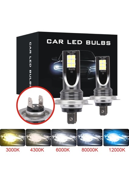 H3 Stili 3000K Altın 2 Adet LED H7 Far Ampul Cob Mini Araba Işık Lmbulb 80W H9 H11 H16 Hb3 Hb4 Kesme Hattı 12V 24V Araba Styling (Yurt Dışından)