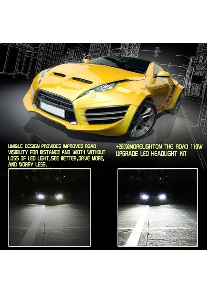 H9 Stili Plastik H7 Araba Far H4 LED H11 H1 H3 H27 Araba Işık Hb3 Hb Hb Hb4 12V 24V 60W 6000K Lm Luces LED Para Auto (Yurt Dışından)