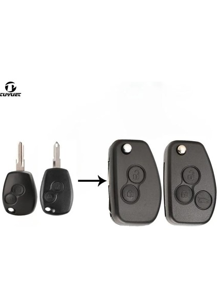 2 Düğme NE72 Stili Renault Duster Logan Dacia Clio Megane Laguna Master Traffic Kangoo Modus Için 2 3 Düğme Modifiye Flip Uzaktan Anahtar Kabuk (Yurt Dışından)