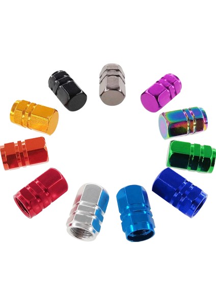 Siyah Stil 4 Adet Alüminyum Araba Lastik Vana Kapakları Altıgen Alaşımlı Lastik Vana Kök Kapağı Hava Toz Kapağı Lastik Vana Kamyon Bisiklet Jant Vana Kök Kapağı (Yurt Dışından)