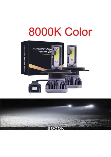 H11 Stili 8000K Pampsee Mini H7 H4 LED Ampul Araba Far H11 H1 H8 H3 H9 Hb3 Hb4 Hi-Lo Işın 72W Lm Otomatik Far Ledk (Yurt Dışından)