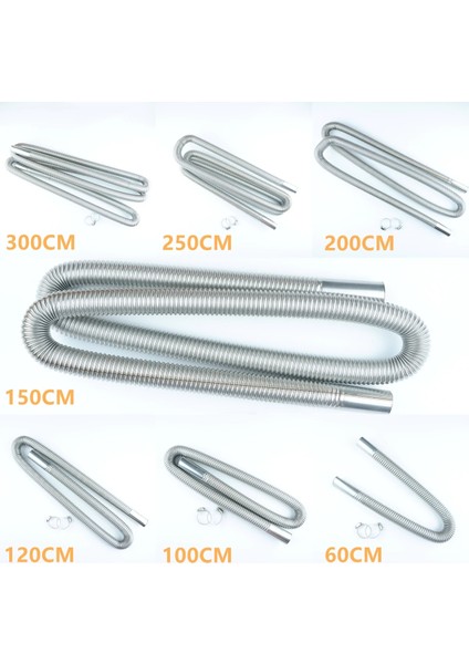 120CM Tarzı 60CM 100CM 120CM 150CM 200CM 250CM 300CM Hava Dizel Park Isıtıcısı Paslanmaz Çelik Egzoz Borusu Tüp Gaz Havalandırma Hortumu Araba Kamyon Van (Yurt Dışından) fiyatları