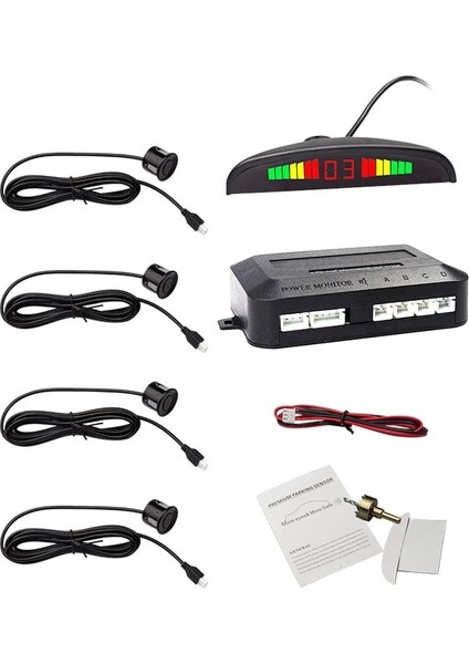 4 Sensör Stili 300 Beyaz Eunavi 1 Takım Oto Parktronic LED Park Sensörü Kiti Ekran Tüm Arabalar Için 4 Sensörler Ters Yardım Yedekleme Radar Monitör Sistemi (Yurt Dışından)